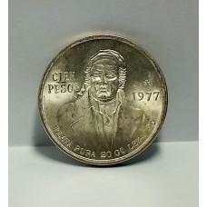 MEXICO 1977 . ONE HUNDRED 100 PESOS COIN